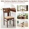 Set of 2 Dining Chairs with Solid Rubber Wood Frame and Padded Seat for Kitchen, Living Room